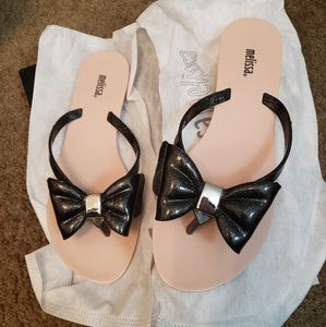 Melissa Harmonic Xiii Ad Bow Black/Pink 9 Flipflop